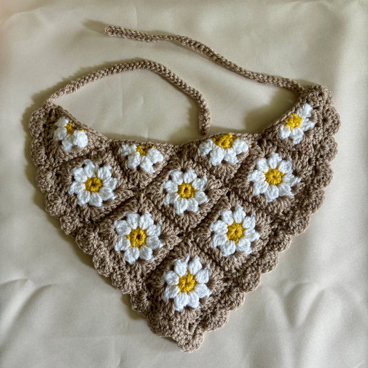 Beige Daisy Bandana